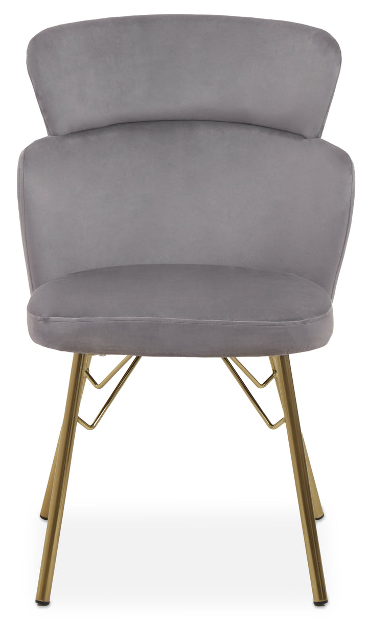 Veneto Elegant Grey Velvet Upholstered Chair