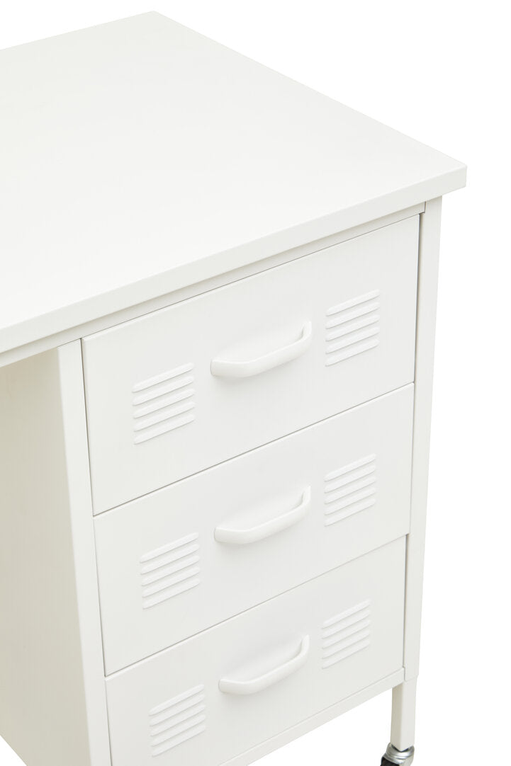 Arden 3-Drawer Desk in White