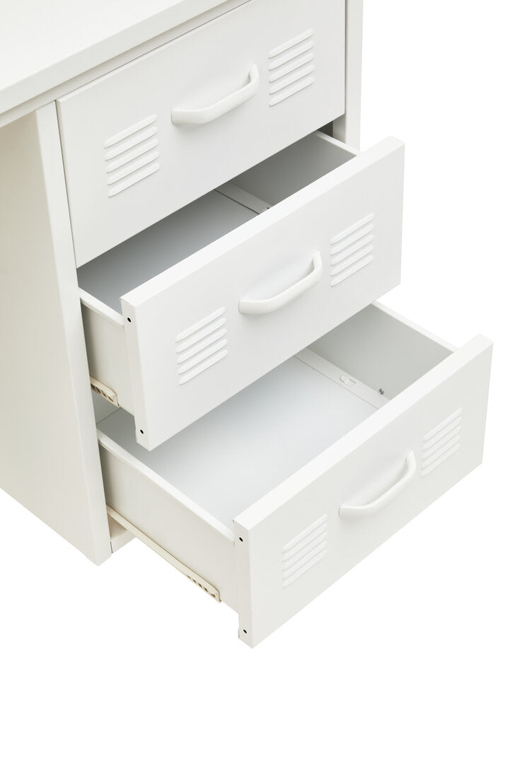 Arden 3-Drawer Desk in White