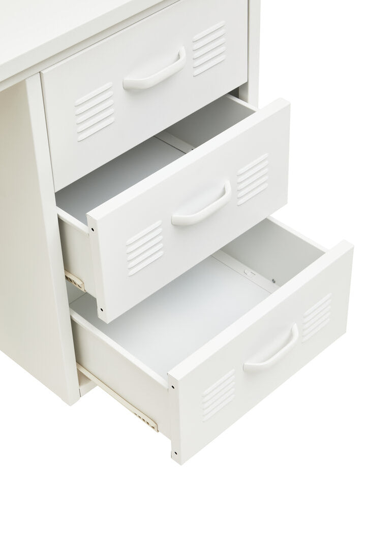 Arden 3-Drawer Desk in White