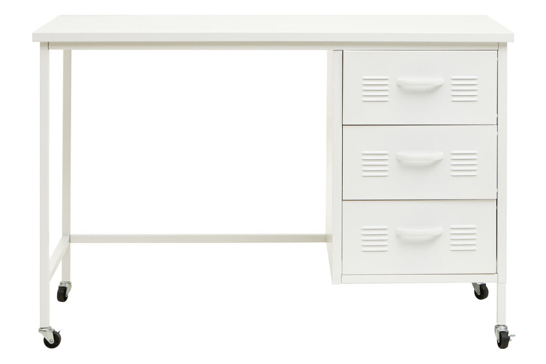 Arden 3-Drawer Desk in White