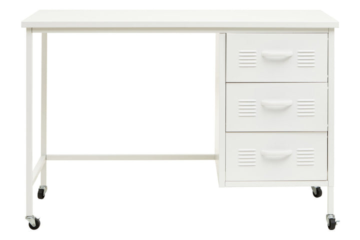 Arden 3-Drawer Desk in White