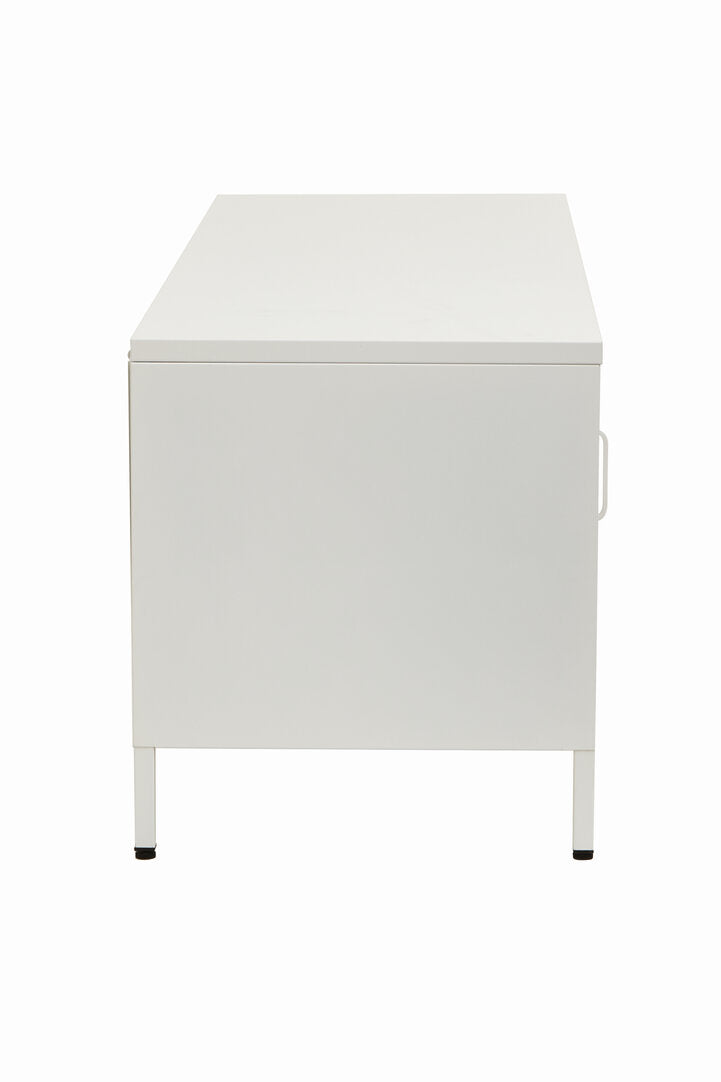 Stone Metal Media Unit – White (Two Door)
