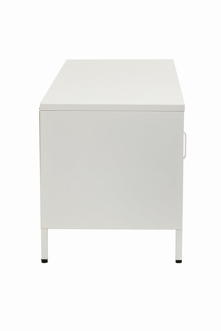 Stone Metal Media Unit – White (Two Door)