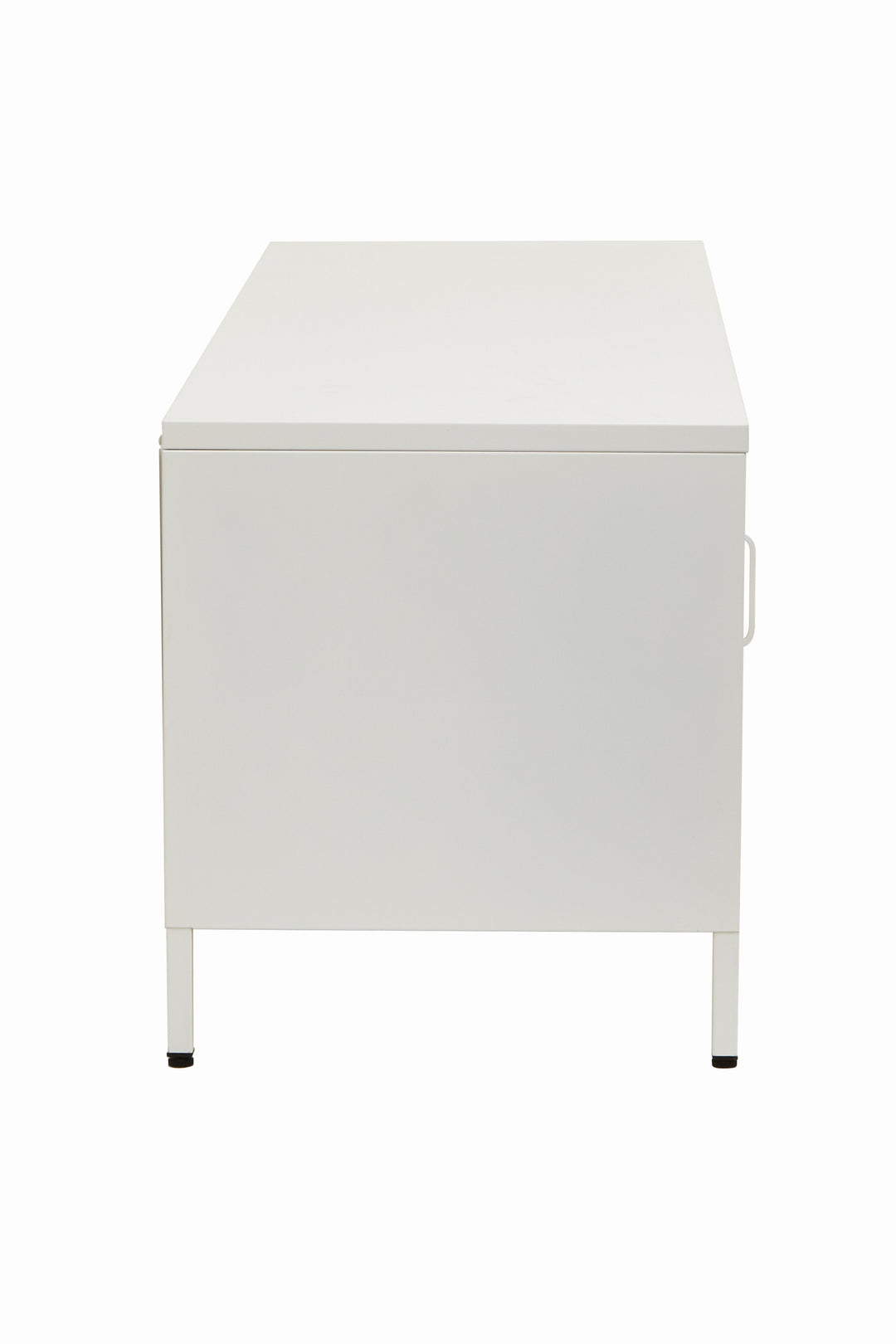 Acier Media Unit in White Metal with 2 Doors