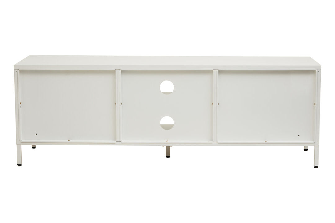 Stone Metal Media Unit – White (Two Door)