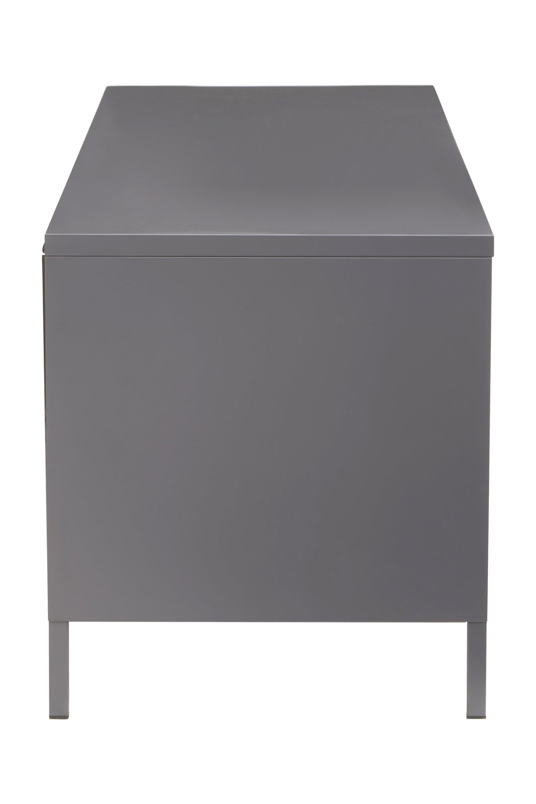 Acier Media Unit in Grey Metal with 2 Doors