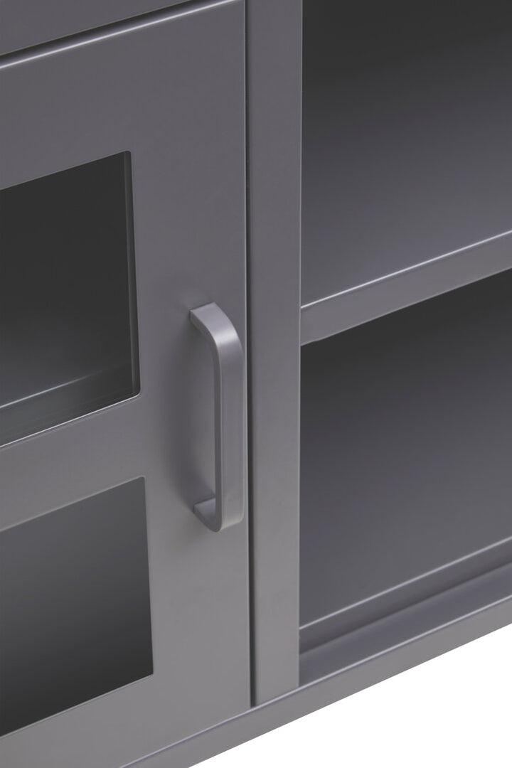 Stone Metal Media Unit – Grey (Two Door)