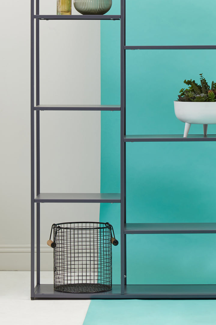 Acero Multi Shelf Unit in Grey Metal Finish