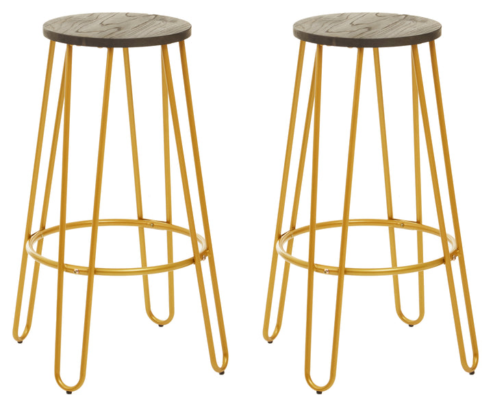 District 3-Piece Gold Bar Table & Stool Set