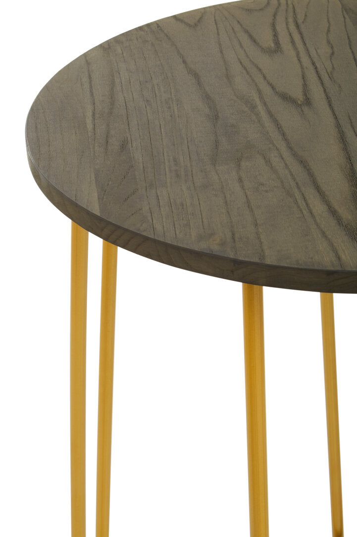 Mirador Bar Table & Stool Set – Gold Finish (3Pc)