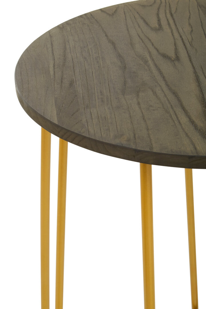 Mirador Bar Table & Stool Set – Gold Finish (3Pc)