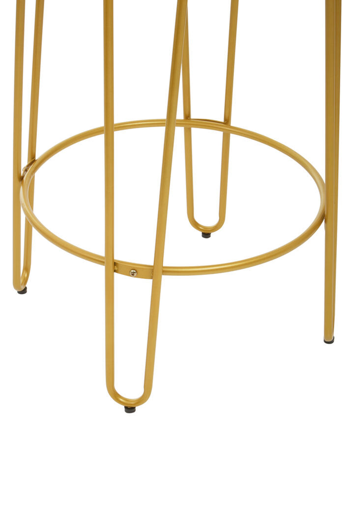 Mirador Bar Table & Stool Set – Gold Finish (3Pc)