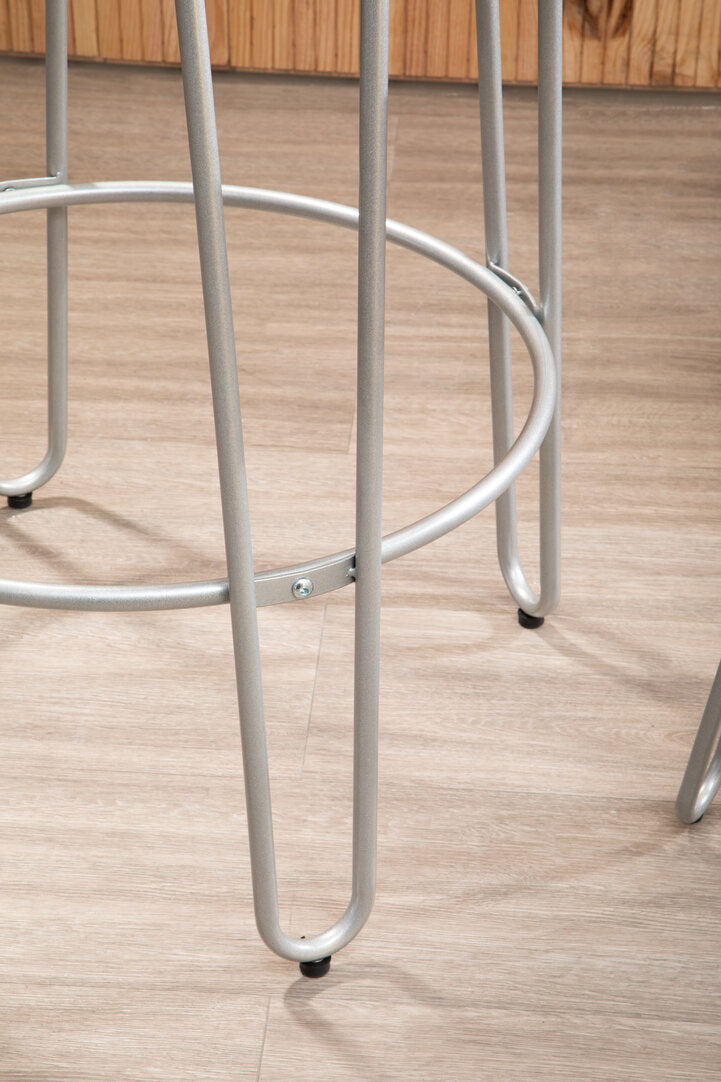 Mirador Bar Table & Stool Set – Silver Frame (3Pc)