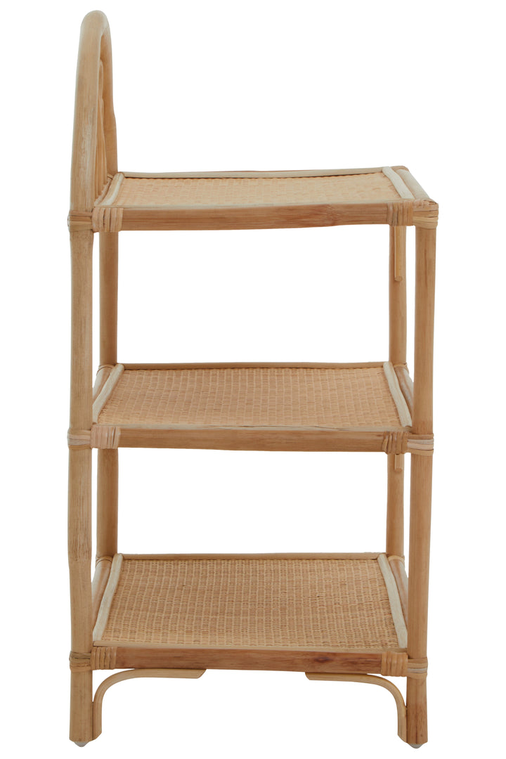 Mataram Shelf Unit in Natural Rattan – Three Tier Design