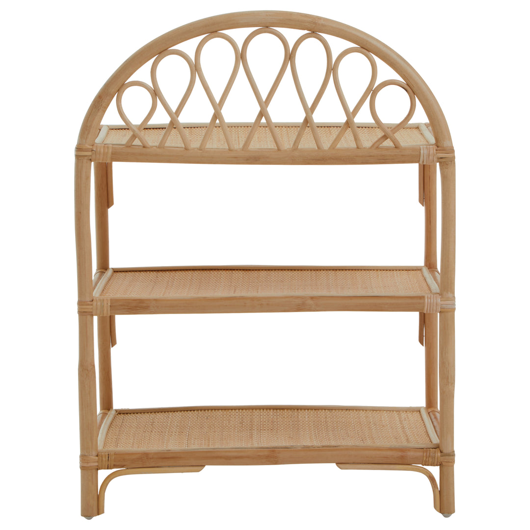 Mataram Shelf Unit in Natural Rattan – Three Tier Design