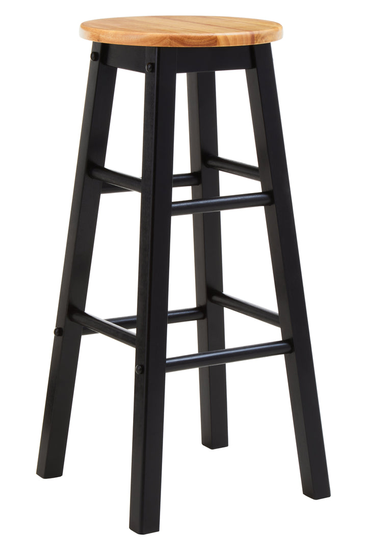 Chester Black & Natural Wood Kitchen Bar Stool