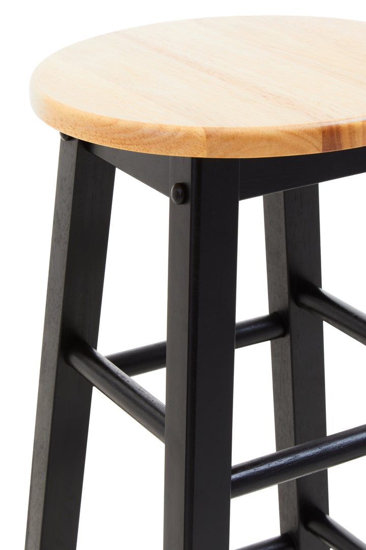 Chester Black & Natural Wood Kitchen Bar Stool