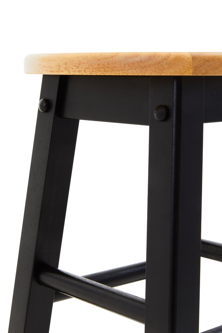 Chester Black & Natural Wood Kitchen Bar Stool