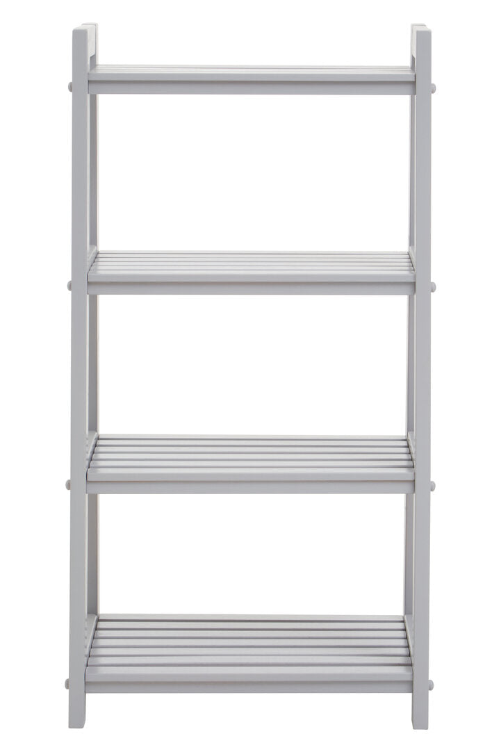 Poise Shelf Unit – Wood, Four Tier (Grey)