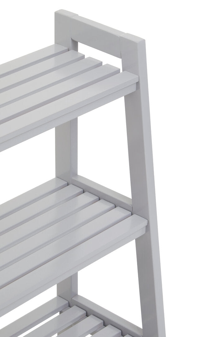 Poise Shelf Unit – Wood, Four Tier (Grey)