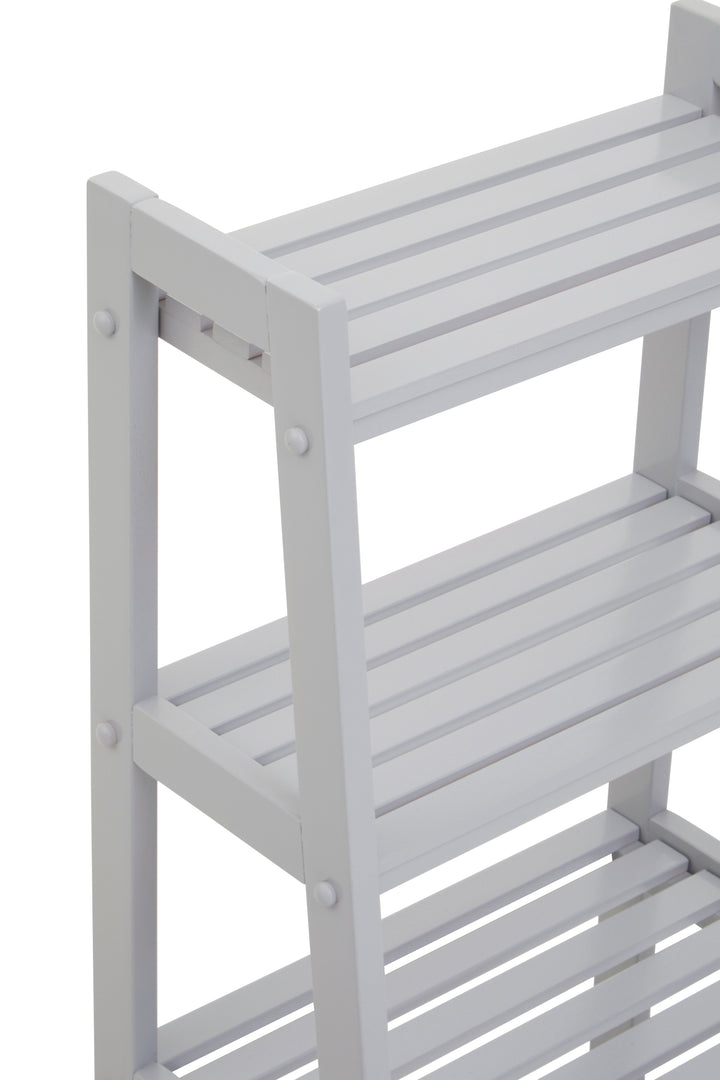 Chester Grey Wood 4-Tier Shelf Unit