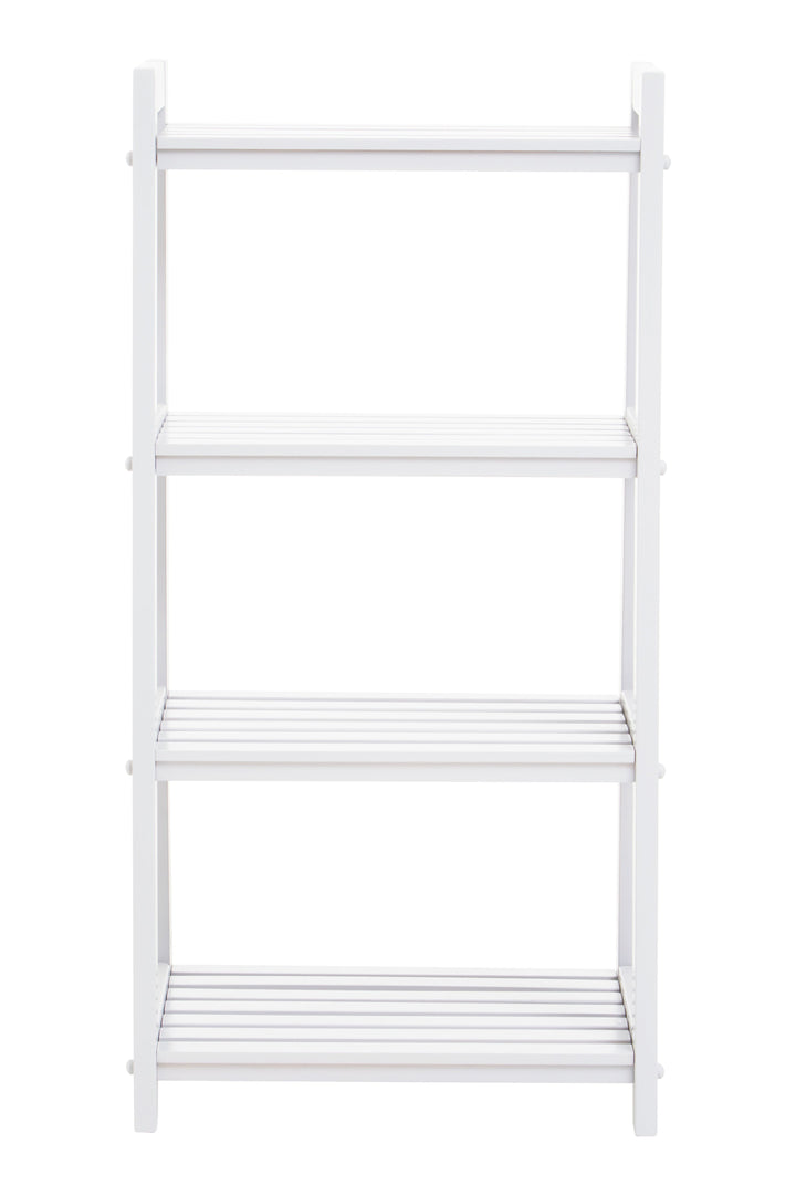 Chester White Wood 4-Tier Shelf Unit