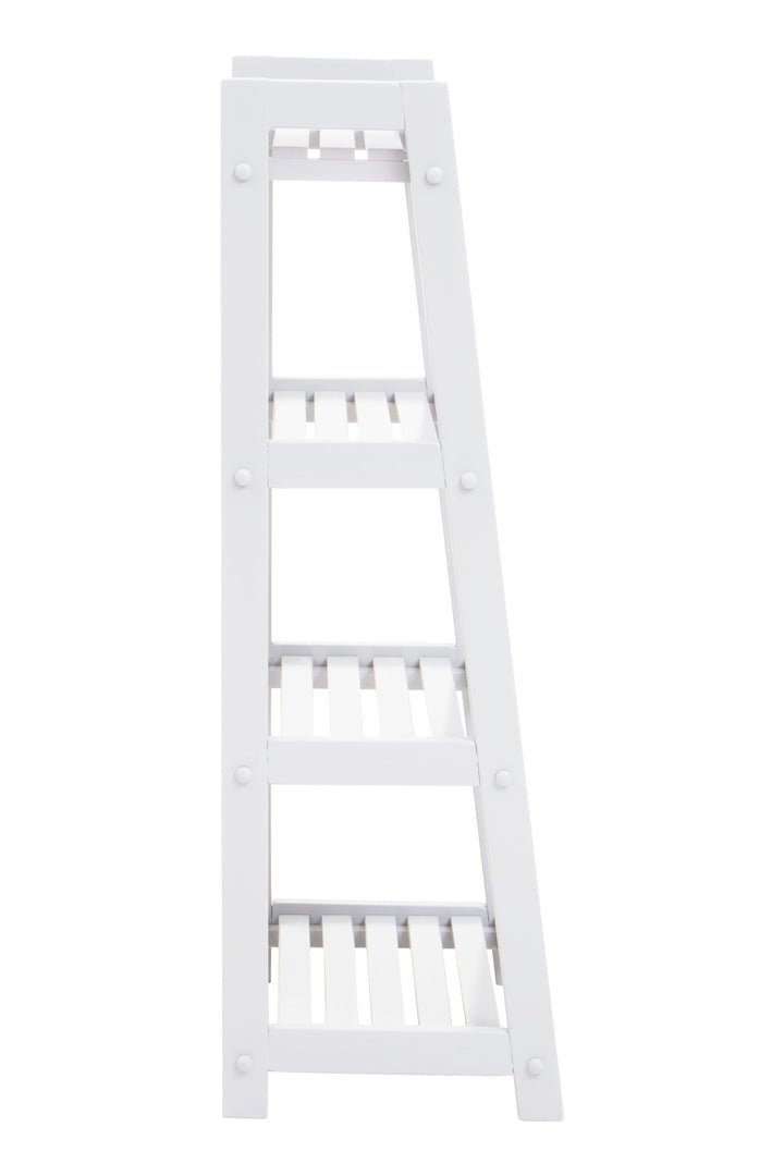 Chester White Wood 4-Tier Shelf Unit