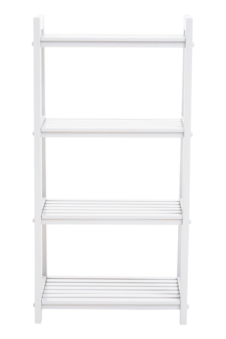Poise Shelf Unit – Wood, Four Tier (White)