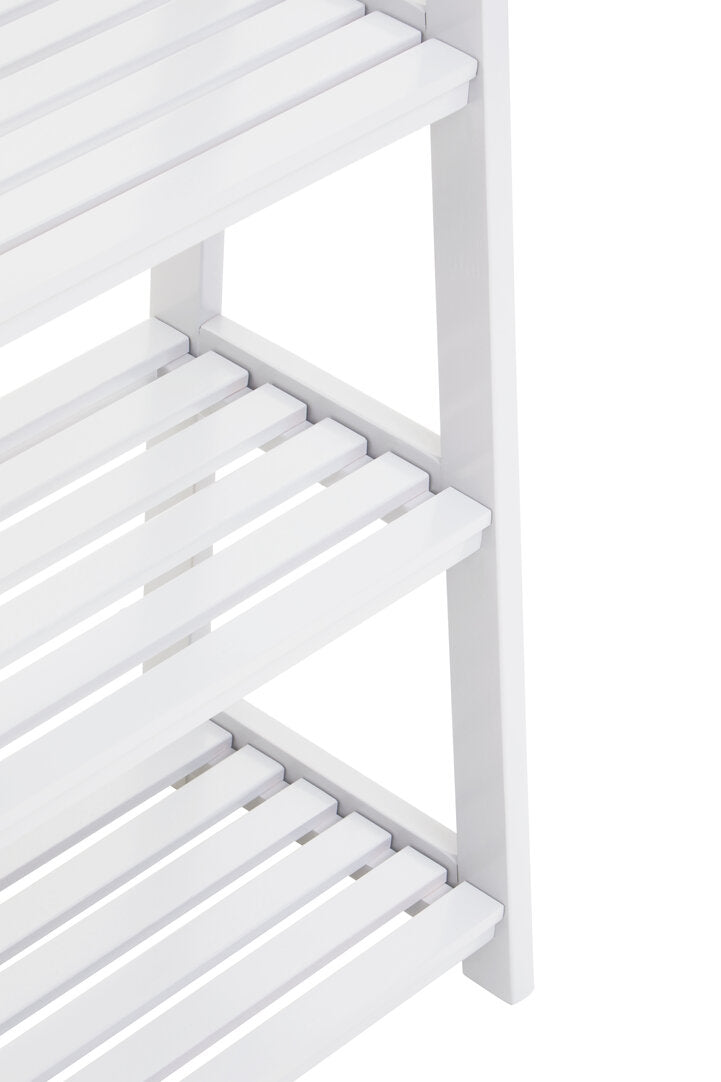 Poise Shelf Unit – Wood, Four Tier (White)