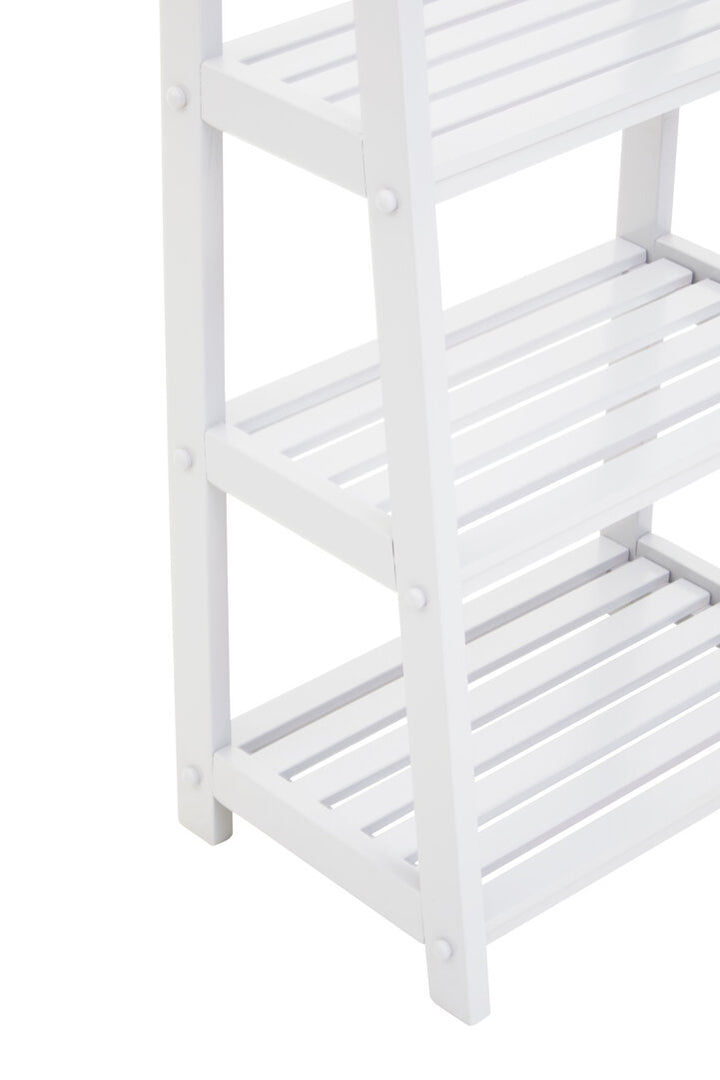 Poise Shelf Unit – Wood, Four Tier (White)