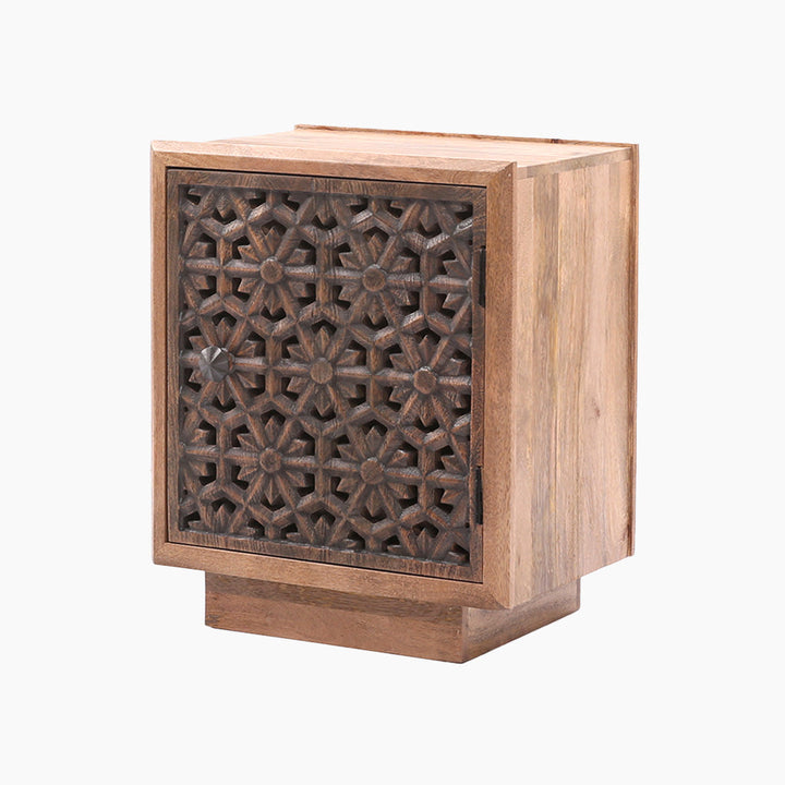 Zaayah Cutwork Wooden Side Table