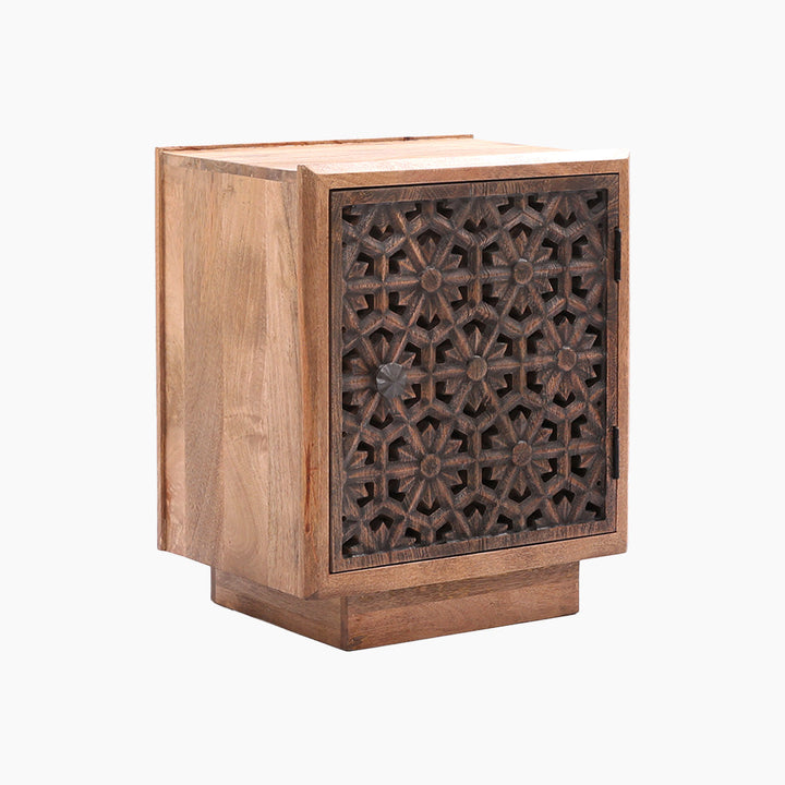 Zaayah Cutwork Wooden Side Table