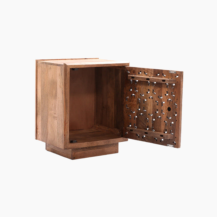Zaayah Cutwork Wooden Side Table