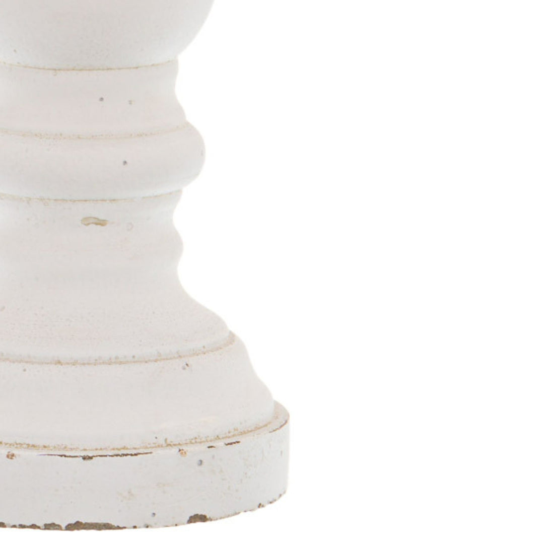 Minimalist Glow: Matt White Small Ceramic Candle Holder