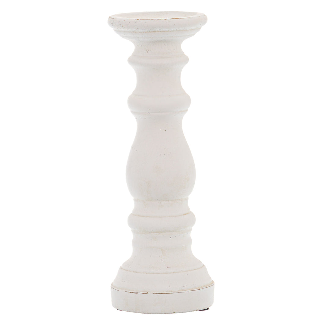 Minimalist Glow: Matt White Small Ceramic Candle Holder