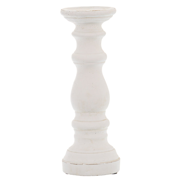 Minimalist Glow: Matt White Small Ceramic Candle Holder