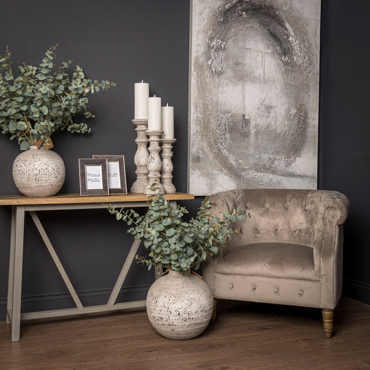 Earthy & Illuminating: Stone Ceramic Candle Holder