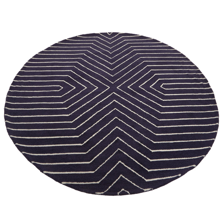 Bosie Moyo Blue & White Round Rug