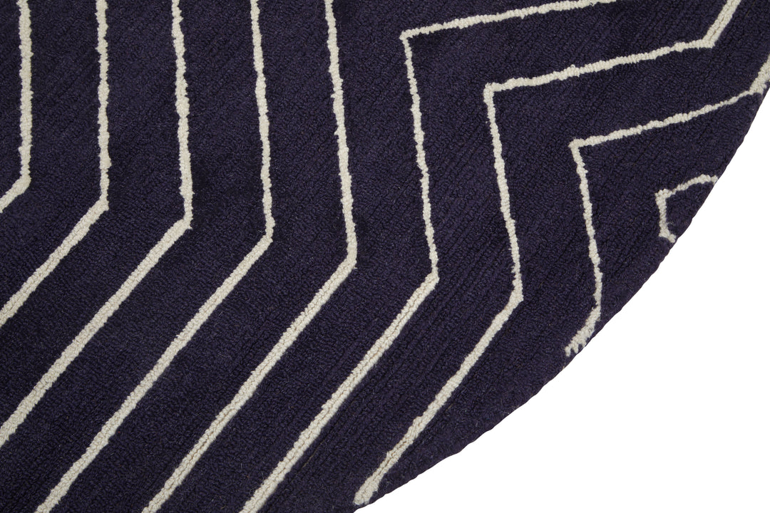 Bosie Moyo Blue & White Round Rug