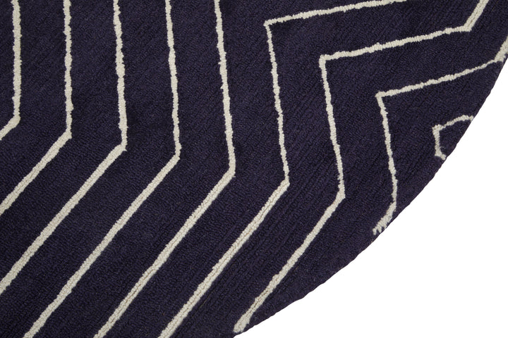 Bosie Moyo Blue & White Round Rug