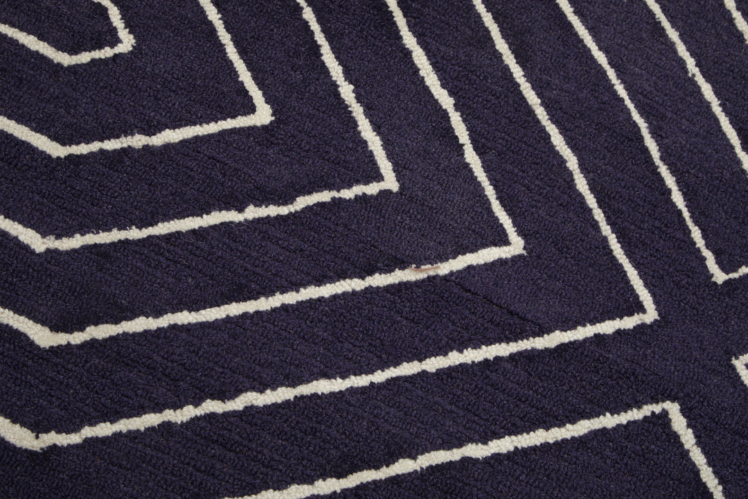 Bosie Moyo Blue & White Round Rug