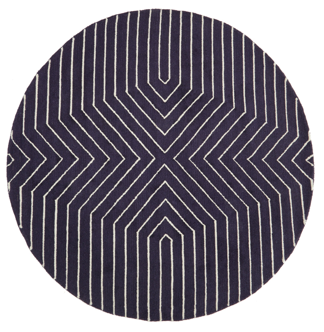 Bosie Moyo Blue & White Round Rug