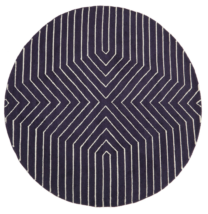 Bosie Moyo Blue & White Round Rug