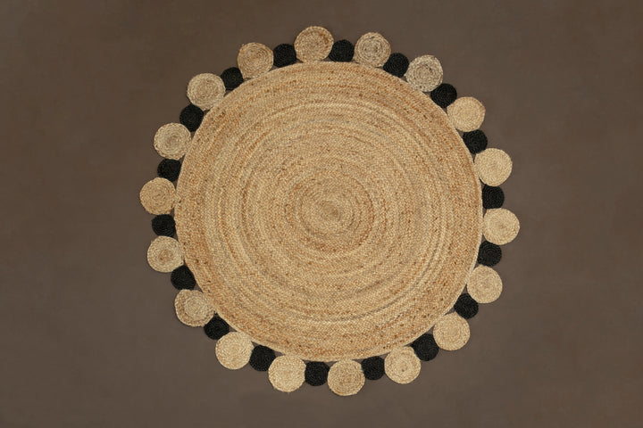 Bosie Demir Large Jute Rug in Natural and Black