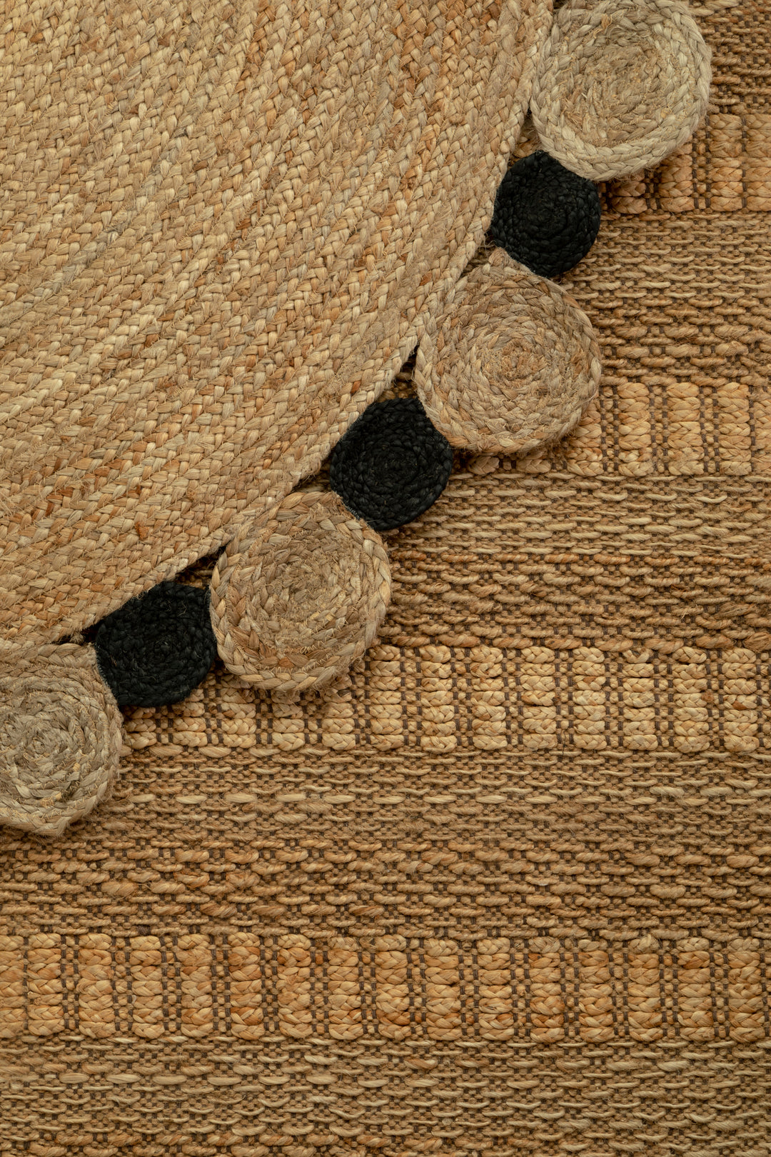 Bosie Demir Large Jute Rug in Natural and Black