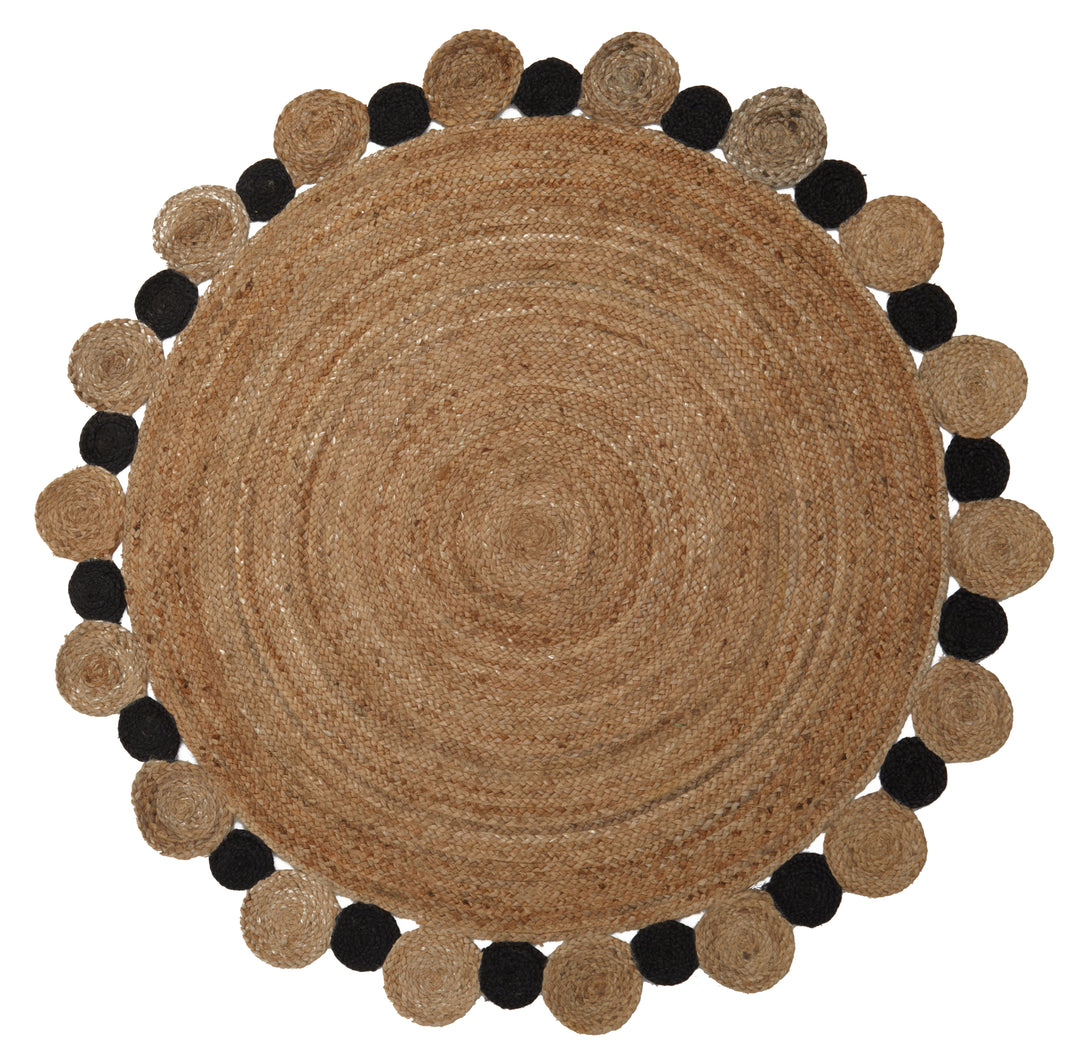 Bosie Demir Large Jute Rug in Natural and Black