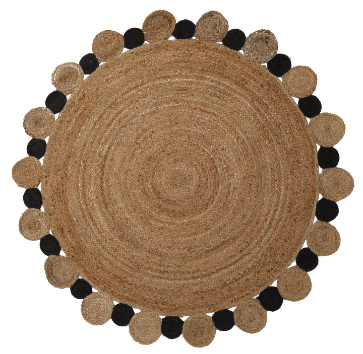 Bosie Demir Large Jute Rug in Natural and Black