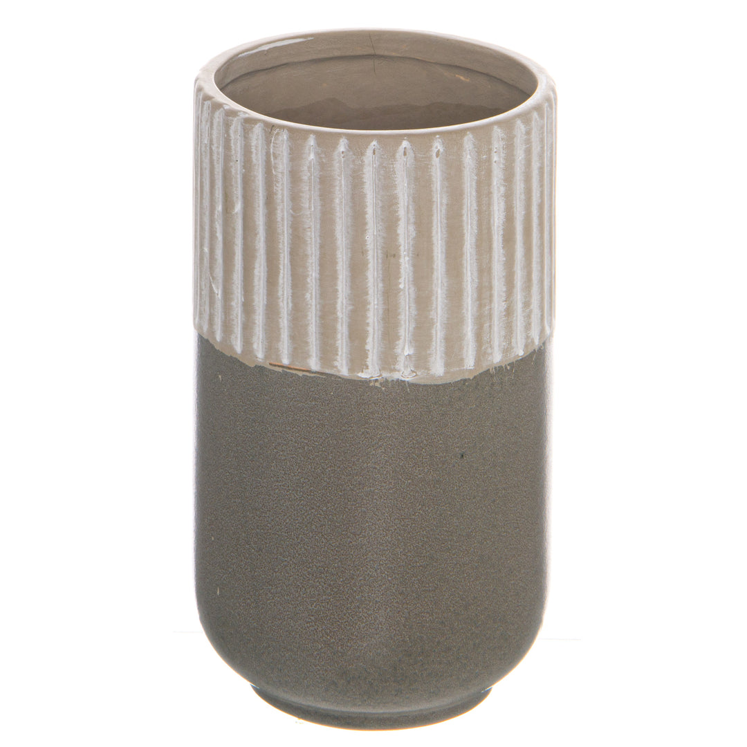 Modern Minimalist: Mason Grey Ceramic Straight Vase