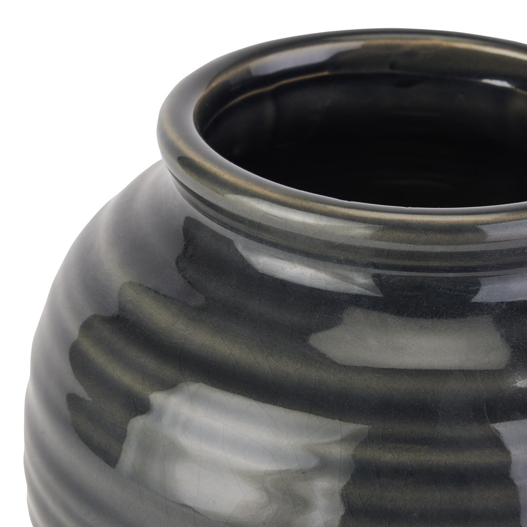 Modern & Stable: Navy Squat Vase by Seville Collection